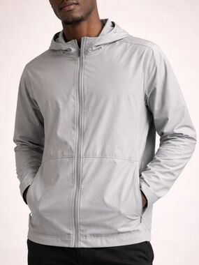 Apana Light Gray Hooded Zip Jacket